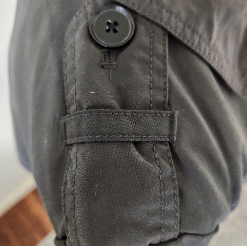 Classic Women's Double-Breasted Trench Coat - Charcoal - Picture 3 of 8